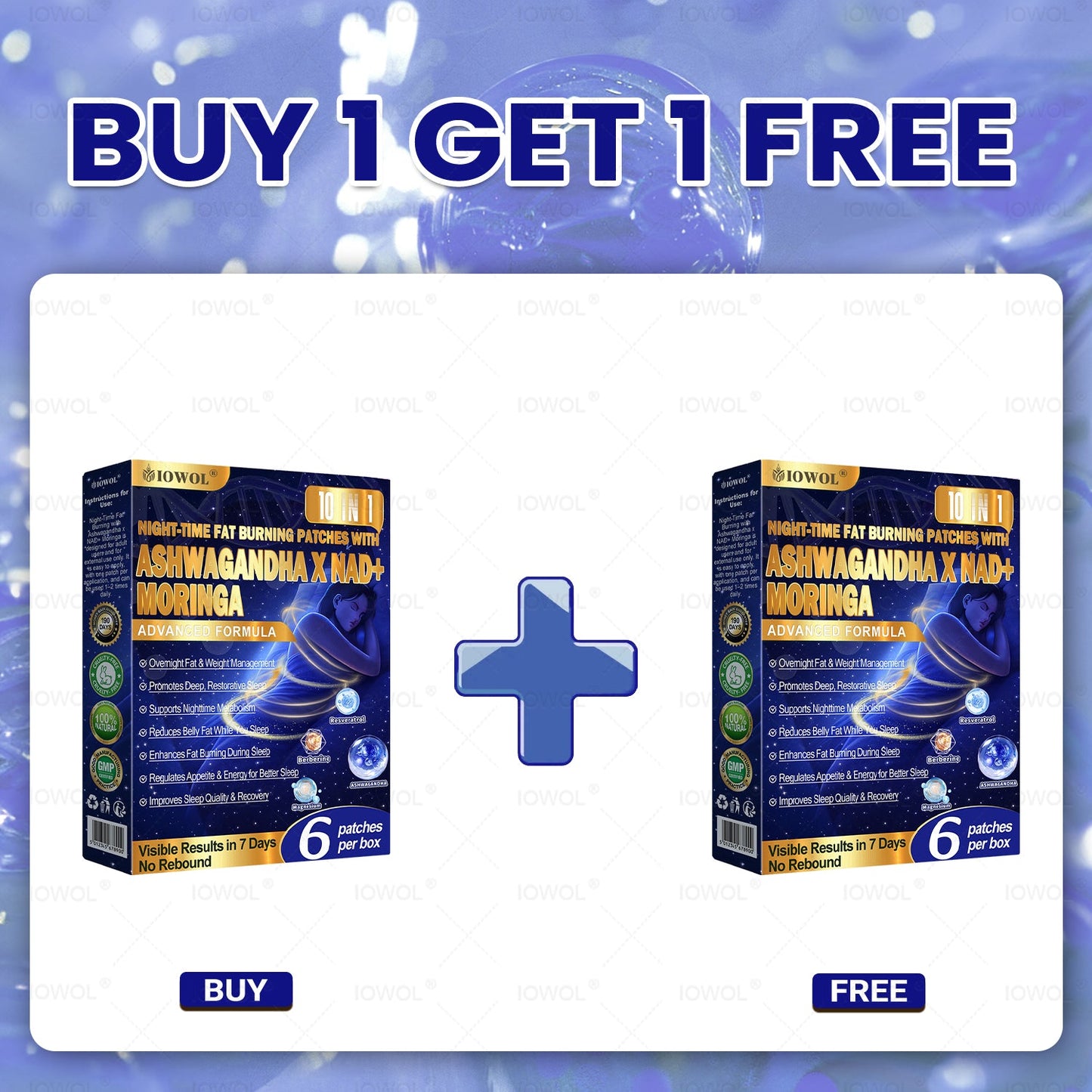 IOWOL ® NIGHT-TIME FAT BURNING PATCHES! ZERO PILLS & ZERO WASTE & ZERO STRUGGLE & 100% RESULTS.