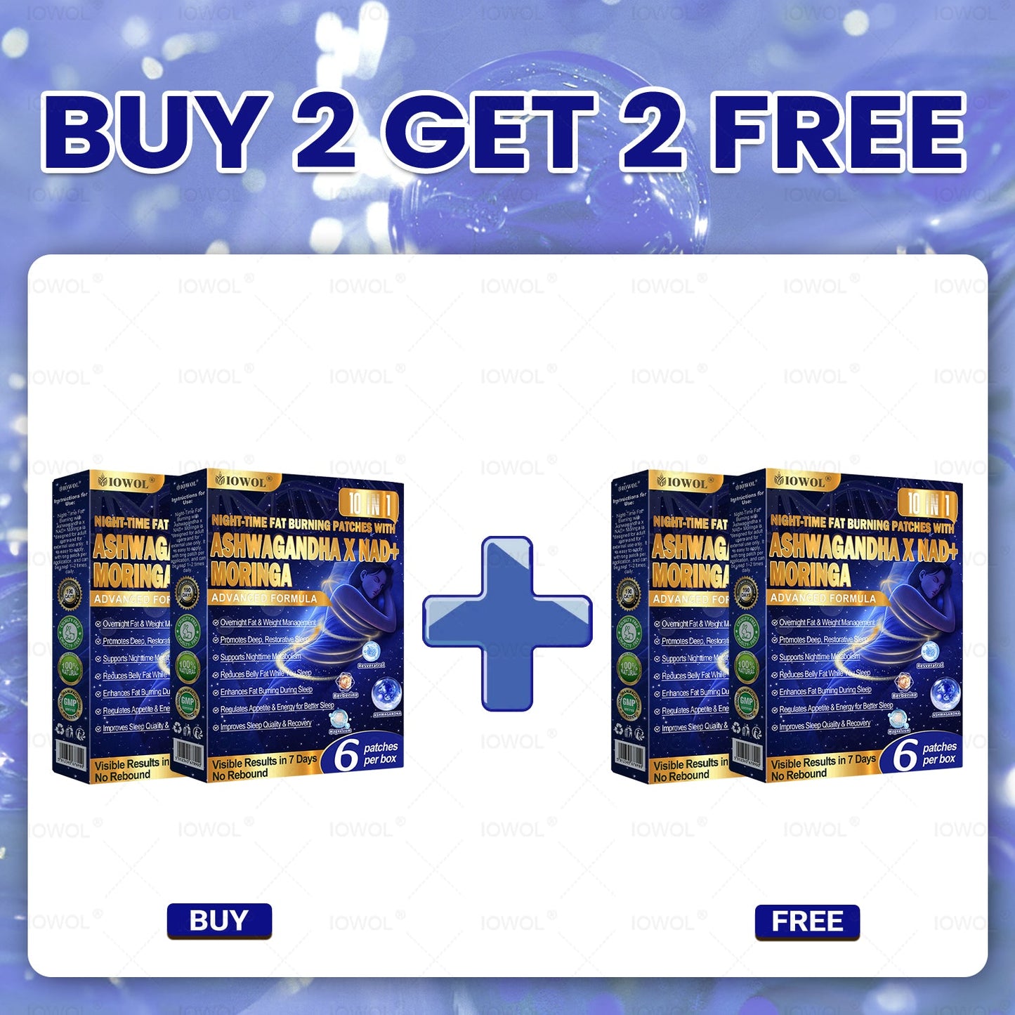 IOWOL ® NIGHT-TIME FAT BURNING PATCHES! ZERO PILLS & ZERO WASTE & ZERO STRUGGLE & 100% RESULTS.